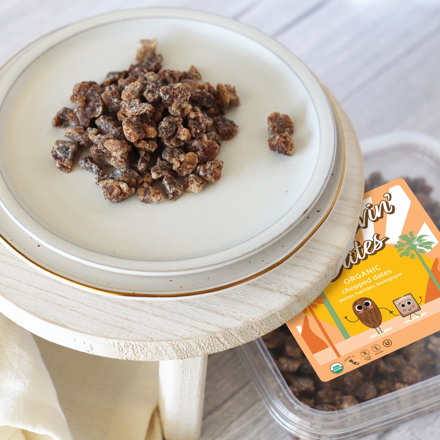 Organic Chopped Dates Tub